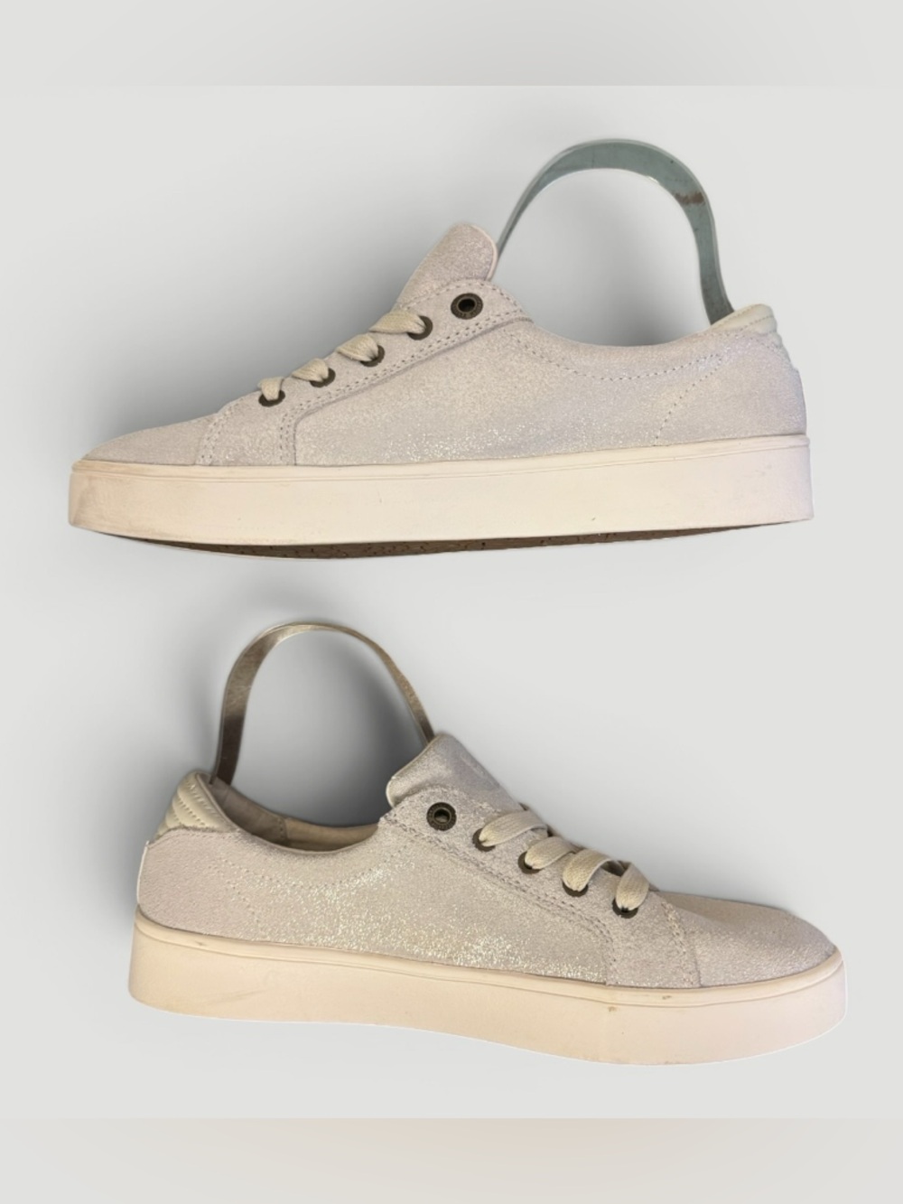 Revitalign - Wrigley Orthotic Suede easy-on side zipper Sneaker - Oatmeal Sz 9D